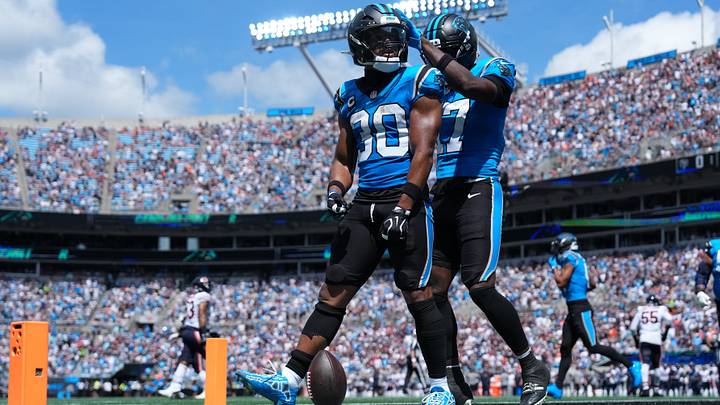 Carolina Panthers running back Chuba Hubbard. Carolina Panthers running back Chuba Hubbard.