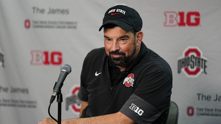 Oct 18, 2025; Madison, Wisconsin, USA; Ohio State Buckeyes head coach Ryan Day following the game against the Wisconsin Badgers at Camp Randall Stadium. Mandatory Credit: Jeff Hanisch-Imagn Images Oct 18, 2025; Madison, Wisconsin, USA; Ohio State Buckeyes head coach Ryan Day following the game against the Wisconsin Badgers at Camp Randall Stadium. Mandatory Credit: Jeff Hanisch-Imagn Images