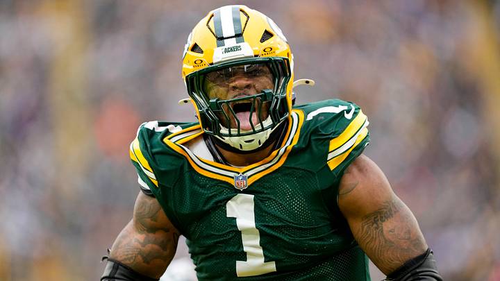 Nov 23, 2025; Green Bay, Wisconsin, USA; Green Bay Packers defensive end Micah Parsons (1) celebrates following a sack during the third quarter against the Minnesota Vikings at Lambeau Field. Mandatory Credit: Jeff Hanisch-Imagn Images Nov 23, 2025; Green Bay, Wisconsin, USA; Green Bay Packers defensive end Micah Parsons (1) celebrates following a sack during the third quarter against the Minnesota Vikings at Lambeau Field. Mandatory Credit: Jeff Hanisch-Imagn Images