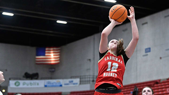 Cardinal Mooney Catholic state runner-up against Miami Country Day Friday evening, March 2, 2024, at the RP Funding Center in Lakeland, Florida. Miami Country Day took the Class 3A State Final State Championship winning 75-51.