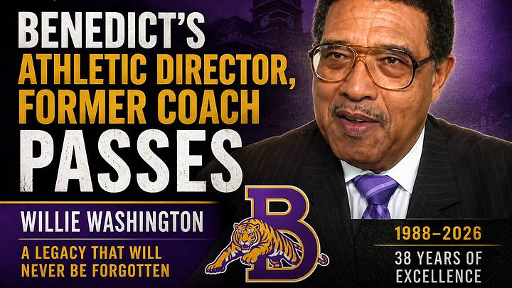 Benedict's athletic director Willie Washington passes Benedict's athletic director Willie Washington passes