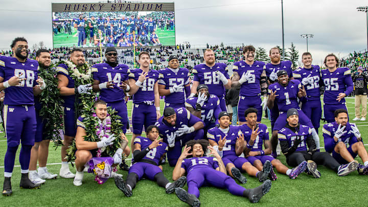 Denzel Boston (12) was the lone junior to share in the UW's Senior Walk.
