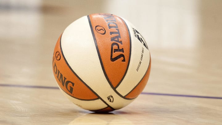 Jul 7, 2012; Los Angeles, CA, USA; General view of a WNBA basketball during the game between the Seattle Storm and the Los Angeles Sparks at the Staples Center. Mandatory Credit: Kirby Lee/Image of Sport-Imagn Images