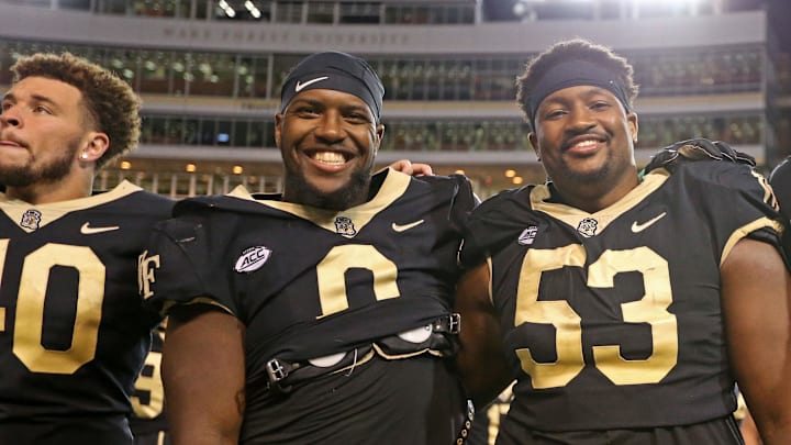 Oct 8, 2022; Winston-Salem, North Carolina, USA; Wake Forest Demon Deacons offensive lineman