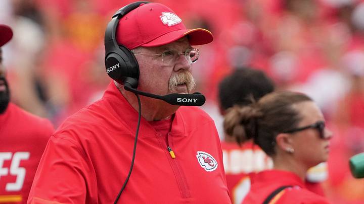 Aug 15, 2026; Kansas City, Missouri, USA; KKansas City Chiefs head coach Andy Reid on the sidelines against the Los Angeles Rams during the first half of the pre season at Arrowhead Stadium. Mandatory Credit: Denny Medley-Imagn Images Aug 15, 2026; Kansas City, Missouri, USA; KKansas City Chiefs head coach Andy Reid on the sidelines against the Los Angeles Rams during the first half of the pre season at Arrowhead Stadium. Mandatory Credit: Denny Medley-Imagn Images