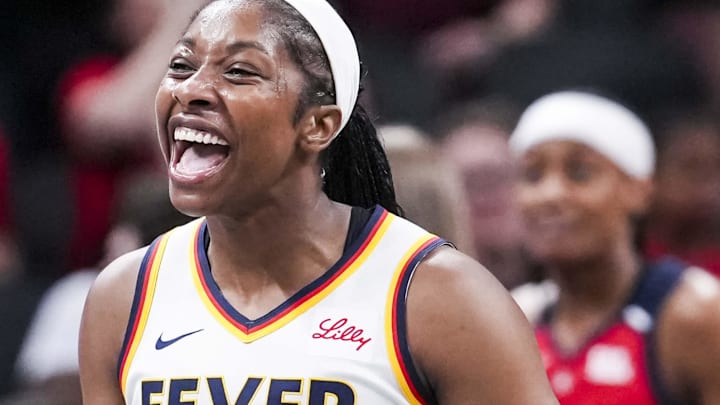 Jun 3, 2025; Indianapolis, Indiana, USA; Indiana Fever guard Aari McDonald (2) celebrates during a game between the Indiana Fever and the Washington Mystics at Gainbridge Fieldhouse in Indianapolis. Mandatory Credit: Grace Smth- INDIANAPOLIS STAR-Imagn Images Jun 3, 2025; Indianapolis, Indiana, USA; Indiana Fever guard Aari McDonald (2) celebrates during a game between the Indiana Fever and the Washington Mystics at Gainbridge Fieldhouse in Indianapolis. Mandatory Credit: Grace Smth- INDIANAPOLIS STAR-Imagn Images