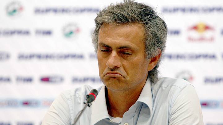 Aug 08, 2009; Beijing, CHINA; Jose Mourinho head coach of Inter Milan at the press conference after the match. Lazio defeats Inter Milan 2:1 in the final of Italian Super Cup at the National Stadium, also know as the Bird's Nest. Mandatory Credit: CSPA via USA TODAY Sports Aug 08, 2009; Beijing, CHINA; Jose Mourinho head coach of Inter Milan at the press conference after the match. Lazio defeats Inter Milan 2:1 in the final of Italian Super Cup at the National Stadium, also know as the Bird's Nest. Mandatory Credit: CSPA via USA TODAY Sports