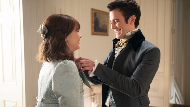 Bridgerton. (L to R) Claudia Jessie as Eloise Bridgerton, Luke Thompson as Benedict Bridgerton in episode 308 of Bridgerton. Cr. Liam Daniel/Netflix © 2024
