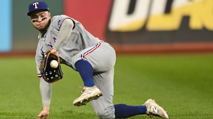 Texas Rangers left fielder Cody Freeman.