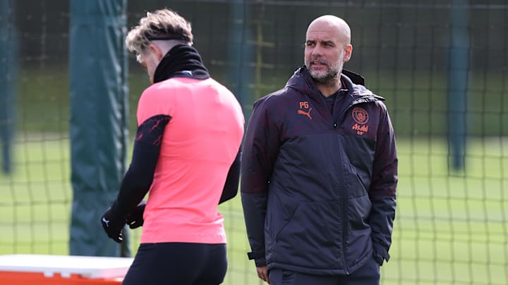 Manchester City Training Session And Press Conference - UEFA Champions League 2023/24