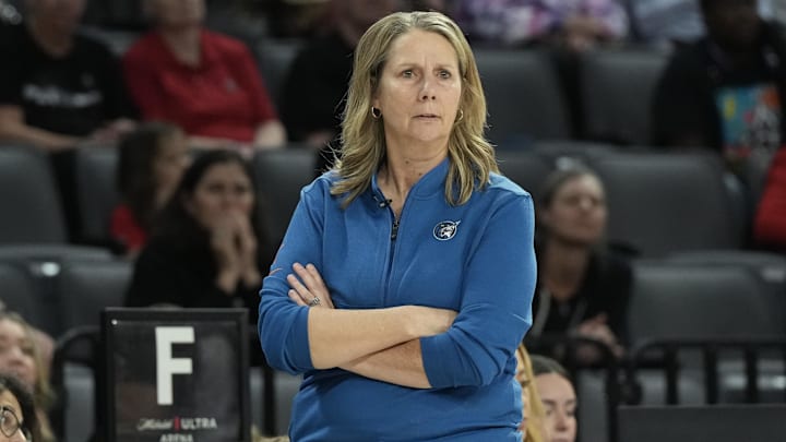 Aug 2, 2025; Las Vegas, Nevada, USA; Minnesota Lynx head coach Cheryl Reeve looks on in the third quarter of their game against the Las Vegas Aces at Michelob Ultra Arena. Mandatory Credit: Candice Ward-Imagn Images Aug 2, 2025; Las Vegas, Nevada, USA; Minnesota Lynx head coach Cheryl Reeve looks on in the third quarter of their game against the Las Vegas Aces at Michelob Ultra Arena. Mandatory Credit: Candice Ward-Imagn Images