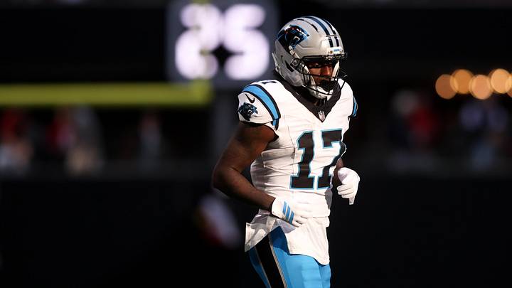 Carolina Panthers wide receiver Xavier Legette (17) returns to the sideline during the fourth quarter Carolina Panthers wide receiver Xavier Legette (17) returns to the sideline during the fourth quarter