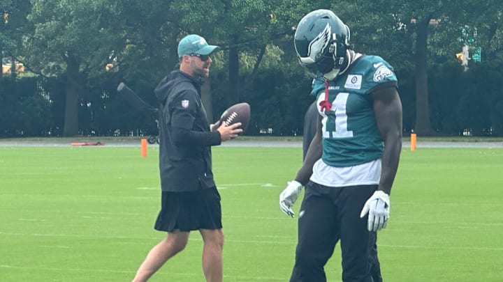 A.J. Brown gets ready to run a drlll during the Philadelphia Eagles mandatory minicamp in early June. A.J. Brown gets ready to run a drlll during the Philadelphia Eagles mandatory minicamp in early June.