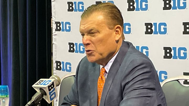 Illinois coach Brad Underwood answers questions at Big Ten Men's Basketball Media Day on Thursday. Illinois coach Brad Underwood answers questions at Big Ten Men's Basketball Media Day on Thursday.