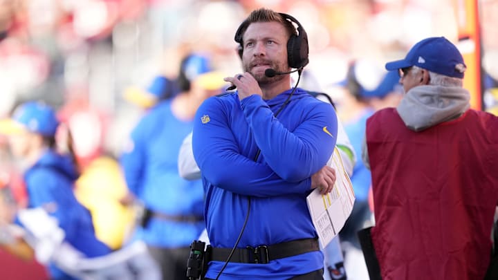Jan 7, 2024; Santa Clara, California, USA; Los Angeles Rams head coach Sean McVay