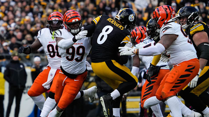 Aaron Rodgers was hit hard by the Bengals defense on Sunday. Aaron Rodgers was hit hard by the Bengals defense on Sunday.