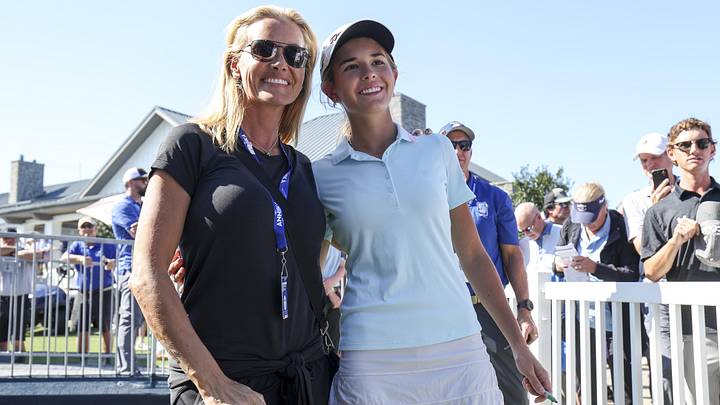 Nov 14, 2025; Belleair, Florida, USA; Kai Trump poses for photos with her mom Vanessa Trump after the second round of The ANNIKA golf tournament at Pelican Golf Club. Nov 14, 2025; Belleair, Florida, USA; Kai Trump poses for photos with her mom Vanessa Trump after the second round of The ANNIKA golf tournament at Pelican Golf Club.
