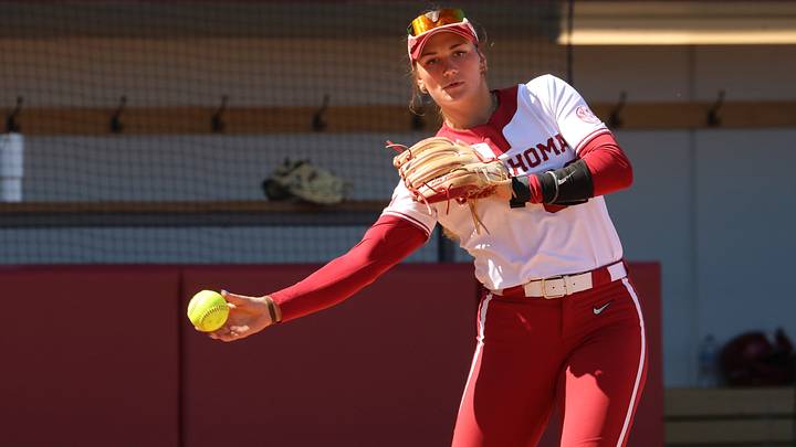 Oklahoma utility player Allyssa Parker throws to first base last season. Parker could be in the mix for both an expanded pitching role and for an infield spot this season. Oklahoma utility player Allyssa Parker throws to first base last season. Parker could be in the mix for both an expanded pitching role and for an infield spot this season.