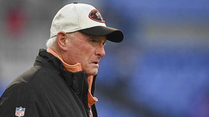 Cleveland Browns owner Jimmy Haslam on the field before the game against the Baltimore Ravens.