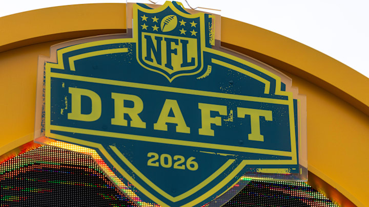 The 2026 NFL Draft logo is displayed atop the NFL Draft countdown clock.
