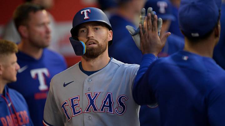 Texas Rangers right fielder Brandon Nimmo.