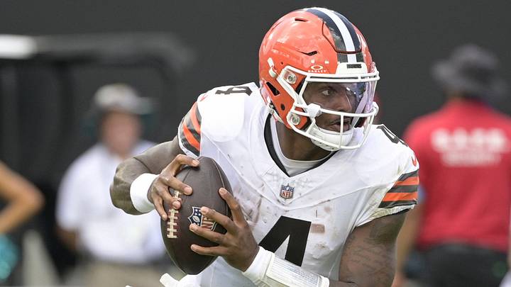 Sep 13, 2026; Jacksonville, Florida, USA; Cleveland Browns quarterback Deshaun Watson (4) in the third quarter against the Jacksonville Jaguars at EverBank Stadium. Mandatory Credit: Melina Myers-Imagn Images Sep 13, 2026; Jacksonville, Florida, USA; Cleveland Browns quarterback Deshaun Watson (4) in the third quarter against the Jacksonville Jaguars at EverBank Stadium. Mandatory Credit: Melina Myers-Imagn Images