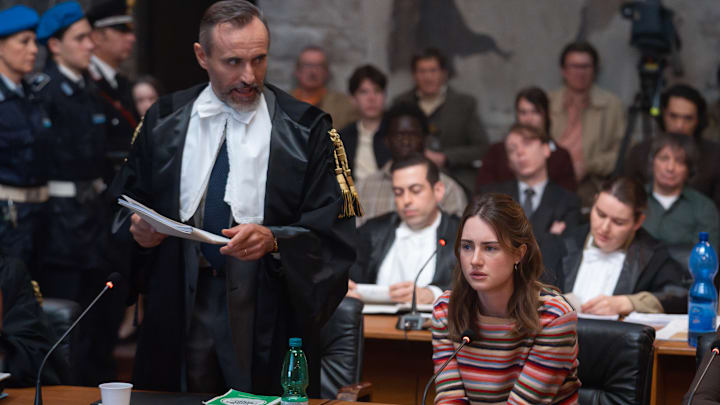 THE TWISTED TALE OF AMANDA KNOX - “First Look” - A limited series inspired by the story of how Amanda Knox was wrongfully convicted for the tragic murder of her roommate Meredith Kercher and her sixteen-year odyssey to set herself free. (Disney/Adrienn Szabó)
STEFANO CASSETTI, GRACE VAN PATTEN
