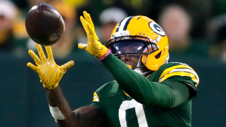 Green Bay Packers wide receiver Matthew Golden (0) catches a fourth quarter first down pass against the Cincinnati Bengals on Sunday, October 12, 2025, at Lambeau Field in Green Bay, Wis.Green Bay defeated Cincinnati 27-18.
Wm. Glasheen USA TODAY NETWORK-Wisconsin Green Bay Packers wide receiver Matthew Golden (0) catches a fourth quarter first down pass against the Cincinnati Bengals on Sunday, October 12, 2025, at Lambeau Field in Green Bay, Wis.Green Bay defeated Cincinnati 27-18.
Wm. Glasheen USA TODAY NETWORK-Wisconsin