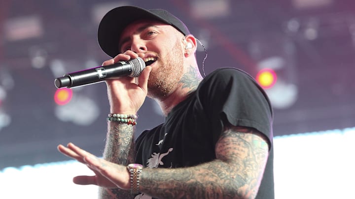 Apr 21, 2017; Indio, CA, USA;  Mac Miller performs during the Coachella Valley Music and Arts Festival at Empire Polo Club. Mandatory Credit: Jay Calderon/The Desert Sun via USA TODAY NETWORK