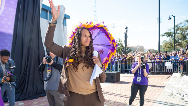 Statue unveiling ceremony for Seimone Augustus outside of the Pete Maravich center on the campus of Statue unveiling ceremony for Seimone Augustus outside of the Pete Maravich center on the campus of