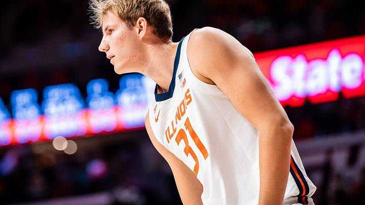 Illinois center Jason Jakstys (31) had five rebounds and a steal in just 14 minutes in the Illini's 95-91 exhibition loss to Baylor on Friday, Oct. 23, at the State Farm Center in Champaign, Illinois. Illinois center Jason Jakstys (31) had five rebounds and a steal in just 14 minutes in the Illini's 95-91 exhibition loss to Baylor on Friday, Oct. 23, at the State Farm Center in Champaign, Illinois.