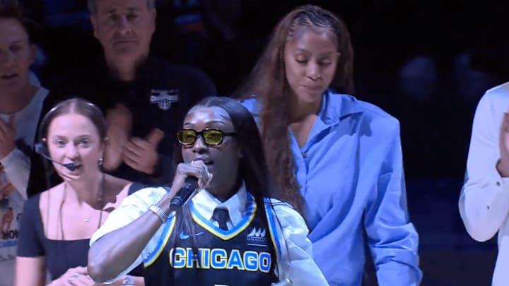 Kahleah Copper made it to Chicago for Candace Parker's jersey retirement ceremony.