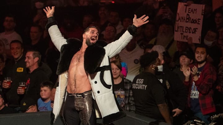 Seth Rollins hears cheers, and a few boos as part of WWE Raw at Gainbridge Fieldhouse, Indianapolis, Monday, Nov. 15, 2021. Rollins, who is married to women   s champion Becky Lynch, teamed up with tag team champions The Usos for a three-way victory.

Wwe Raw Brings The Mayhem
