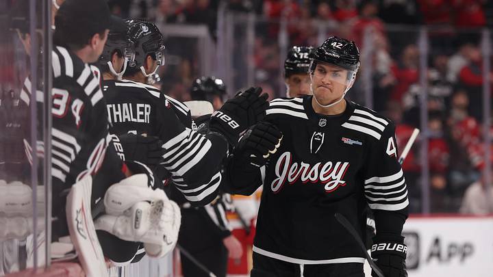 New Jersey Devils right wing Maxim Tsyplakov (42): Ed Mulholland-Imagn Images