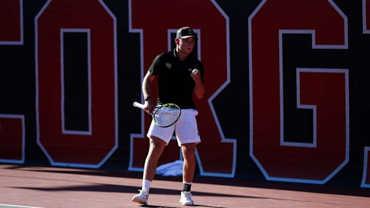Wake Forest tennis player Mees Rottgering plays in match against Arizona 