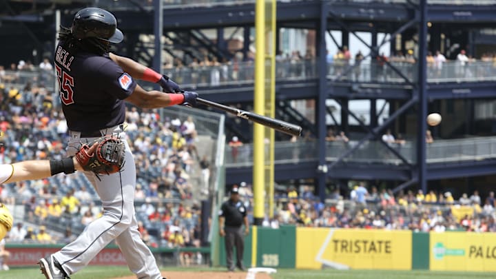 Cleveland Guardians first baseman Josh Bell (55)