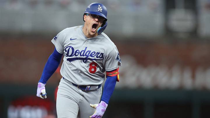 Oct 6, 2026; Cumberland, Georgia, USA; Los Angeles Dodgers third baseman Enrique Hernandez (8) circles the bases after hitting a two-run home run during the fourth inning against the Atlanta Braves at Truist Park. Mandatory Credit: Brett Davis-Imagn Images Oct 6, 2026; Cumberland, Georgia, USA; Los Angeles Dodgers third baseman Enrique Hernandez (8) circles the bases after hitting a two-run home run during the fourth inning against the Atlanta Braves at Truist Park. Mandatory Credit: Brett Davis-Imagn Images