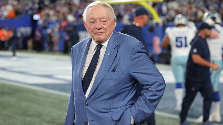 Dallas Cowboys owner Jerry Jones looks on during warmups prior to the game against the New York Giants at MetLife Stadium. Mandatory Credit: Brad Penner-Imagn Images Dallas Cowboys owner Jerry Jones looks on during warmups prior to the game against the New York Giants at MetLife Stadium. Mandatory Credit: Brad Penner-Imagn Images