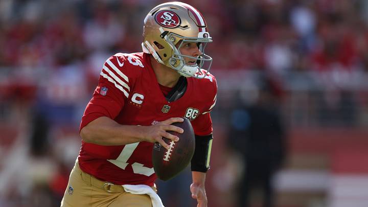 49ers quarterback Brock Purdy is one of the leading MVP candidates at the quarter mark of the NFL season. 49ers quarterback Brock Purdy is one of the leading MVP candidates at the quarter mark of the NFL season.