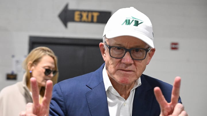 Oct 20, 2024; Pittsburgh, Pennsylvania, USA; New York Jets owner Woody Johnson arrives for a game against the Pittsburgh Steelers at Acrisure Stadium. 