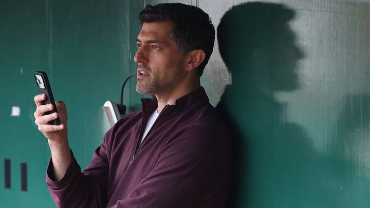 Sep 23, 2026; Pittsburgh, Pennsylvania, USA;  St. Louis Cardinals president of baseball operations Chaim Bloom in the dugout before the game against the Pittsburgh Pirates at PNC Park.  Mandatory Credit: Charles LeClaire-Imagn Images