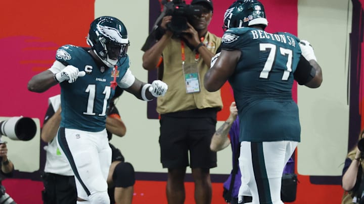 A.J. Brown (L), Mekhi Becton (R),  Philadelphia Eagles