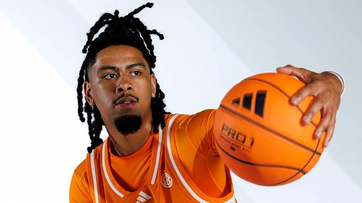 Terrence Hill Jr. in the new Tennessee Vols orange basketball jersey with Adidas.