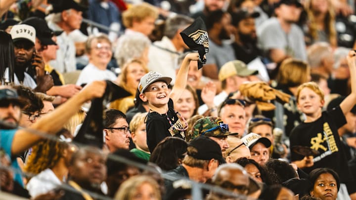 A young Wake Forest fan waves his rally towel in the wind during the Demon Deacons' 10-9 win against Kennesaw State last weekend.