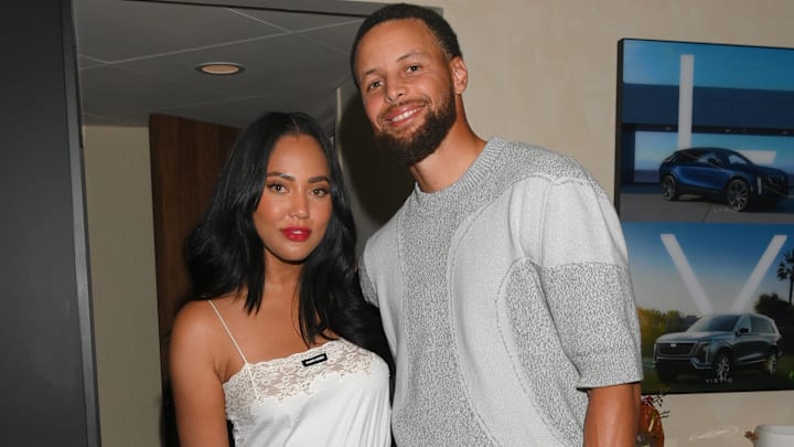 Ayesha Curry and husband Stephen Curry of the Golden State Warriors pose at the 2025 US Open in Flushing Meadows, New York. Ayesha Curry and husband Stephen Curry of the Golden State Warriors pose at the 2025 US Open in Flushing Meadows, New York.