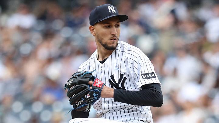 Jun 21, 2026; Bronx, New York, USA;  New York Yankees starting pitcher Elmer Rodriguez (71) pitches in the first inning against the Cincinnati Reds at Yankee Stadium. Mandatory Credit: Wendell Cruz-Imagn Images