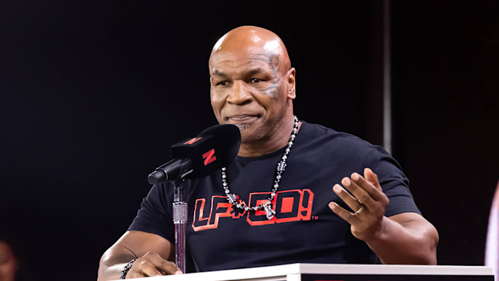 Mike Tyson vs Jake Paul press conference during Fanatics Fest in New York City on August 19, 2024.