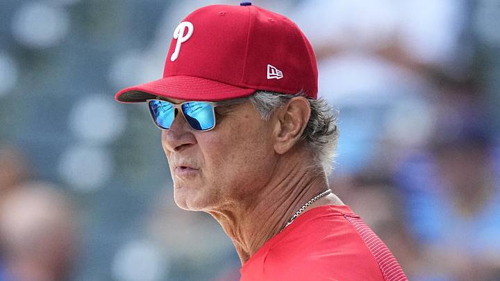 Jun 12, 2026; Milwaukee, Wisconsin, USA; Philadelphia Phillies interim manager Don Mattingly (8) watches batting practice before a game against the Milwaukee Brewers at American Family Field. Jun 12, 2026; Milwaukee, Wisconsin, USA; Philadelphia Phillies interim manager Don Mattingly (8) watches batting practice before a game against the Milwaukee Brewers at American Family Field.