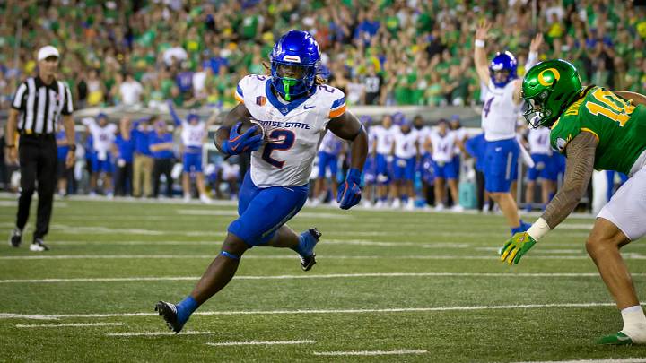 Boise State running back Ashton Jeanty ran wild in the Broncos 37-34 loss to Oregon in September 2024, tightening the sphincters of the Autzen crowd with 192 yards and three touchdowns.