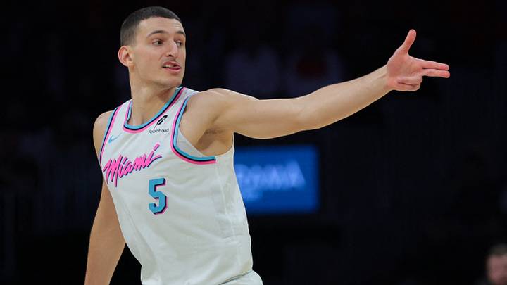 Miami Heat forward Nikola Jovic (5) reacts (Mandatory Credit: Sam Navarro-Imagn Images) Miami Heat forward Nikola Jovic (5) reacts (Mandatory Credit: Sam Navarro-Imagn Images)